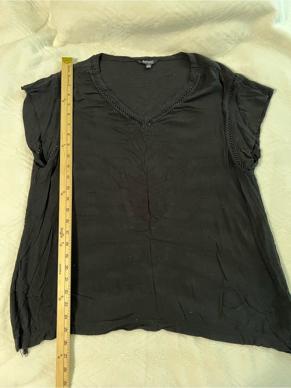 Buffalo Black V-Neck Short Sleeve Top